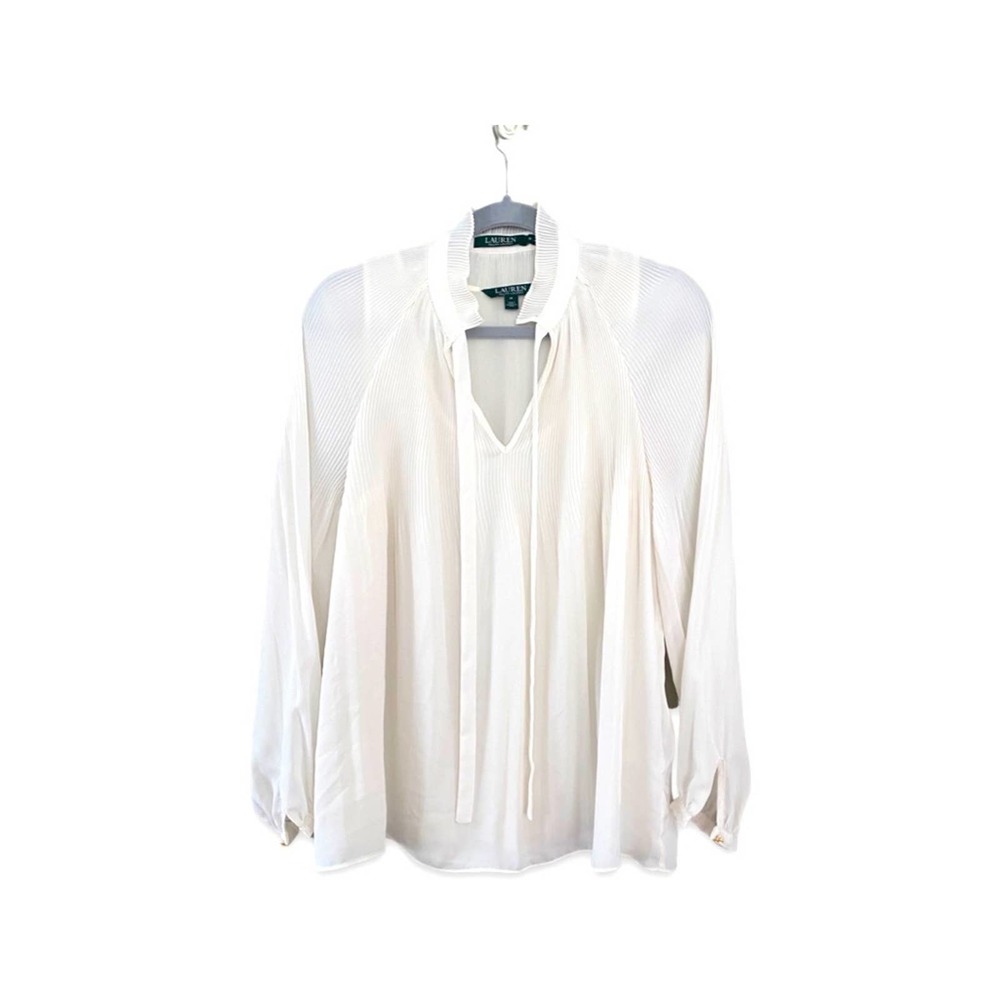 Lauren Ralph Lauren Pleated Georgette Blouse - Sz M